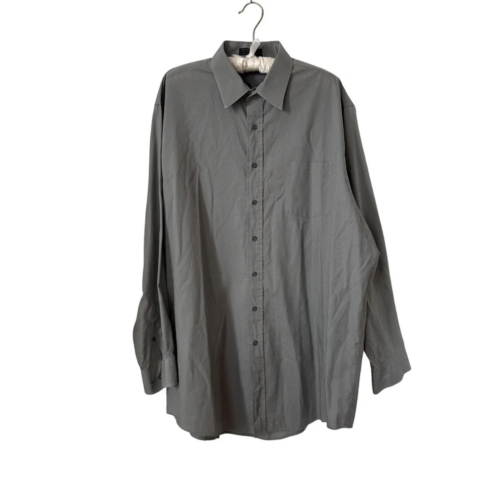 Oleg Cassini men's vintage dress shirt gray tall 17 1/2 /36‎